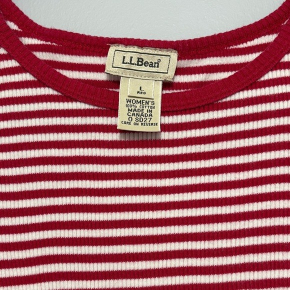 Vintage L.L. Bean Red striped ringer tee made in Canadá 90s/Y2k aesthetic - Picture 8 of 9
